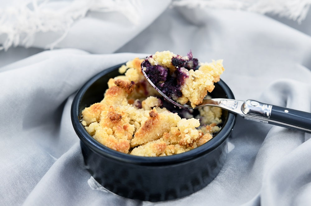 CRUMBLE PIE mit BLAUBEEREN und KEKS BACKMISCHUNG No16 BUTTERKEKS