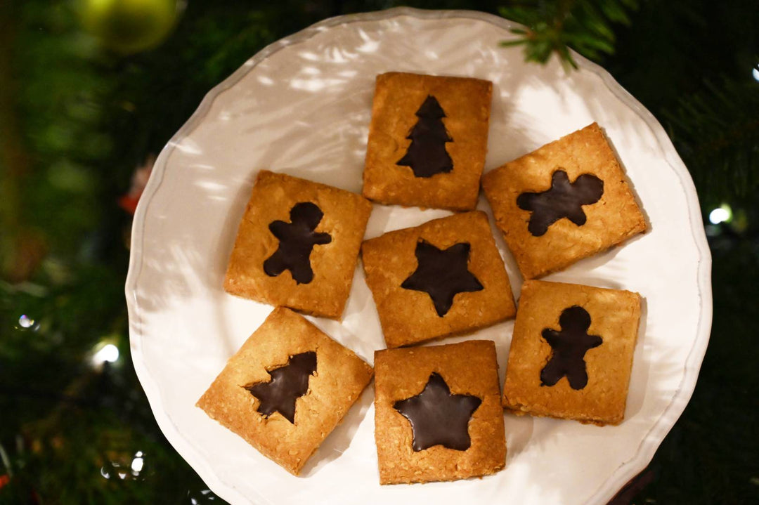 PLÄTZCHEN mit Backmischung BUTTERKEKSE No48 und SCHOKOLADE DUNKEL No89