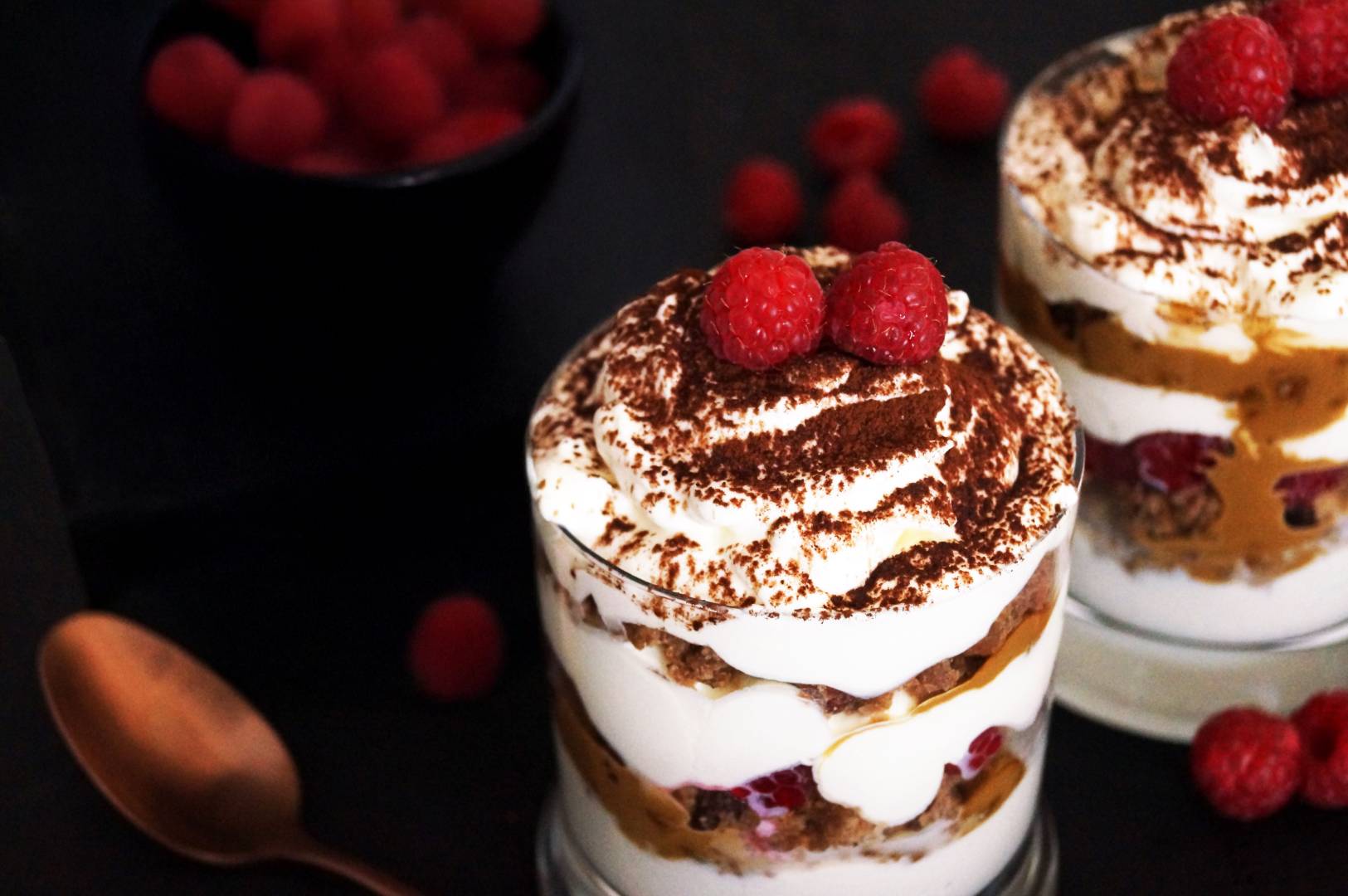 HIMBEER – KETO – TIRAMISU mit KEKSE HIMBEERE No41 und MARMELADE HIMBEERE No74