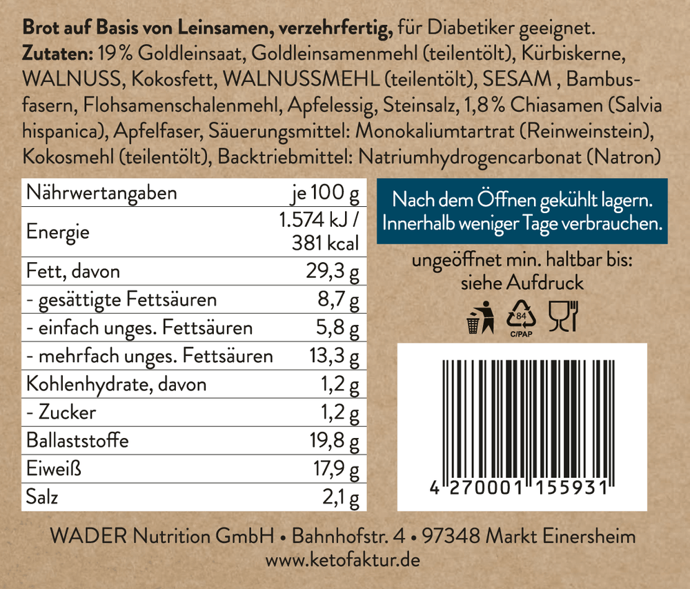 Zutaten & Nährwertangaben