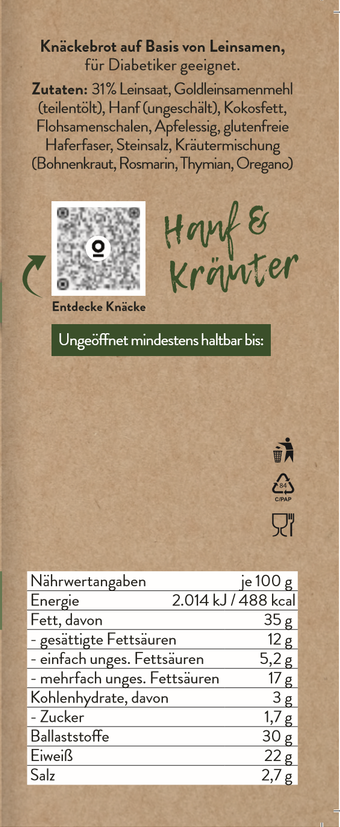 KNÄCKE No66 - Hanf & Kräuter